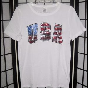 Victoria Secret Pink USA Bling Shirt